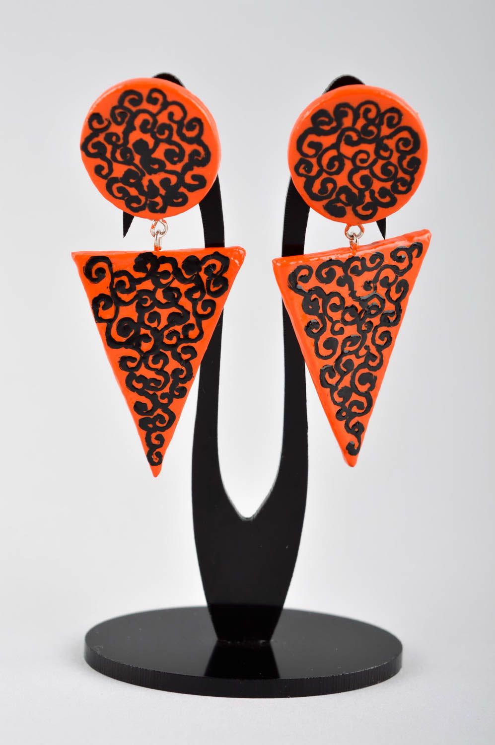 Grelle Ohrringe Dreiecke handmade Designer Schmuck Accessoire für Frauen foto 2