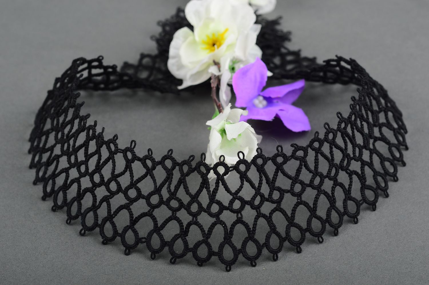 Tatting collar openwork collar handmade designer collar for dress gift for girl photo 1
