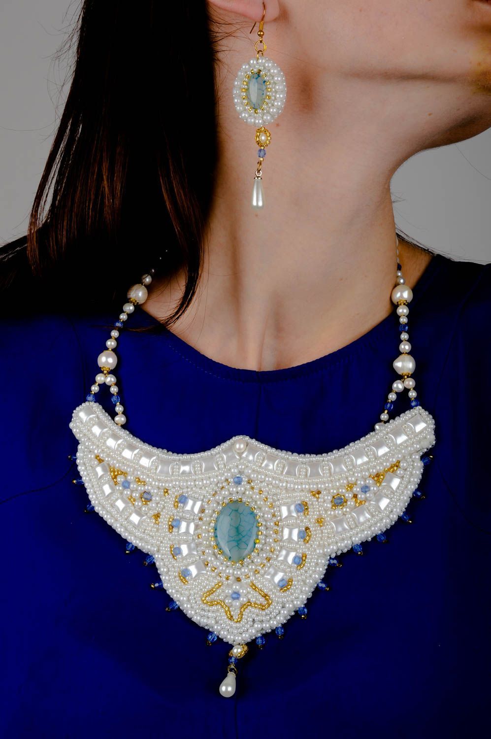 Handmade earrings designer pendant beaded accessory beads jewelry gift ideas photo 5