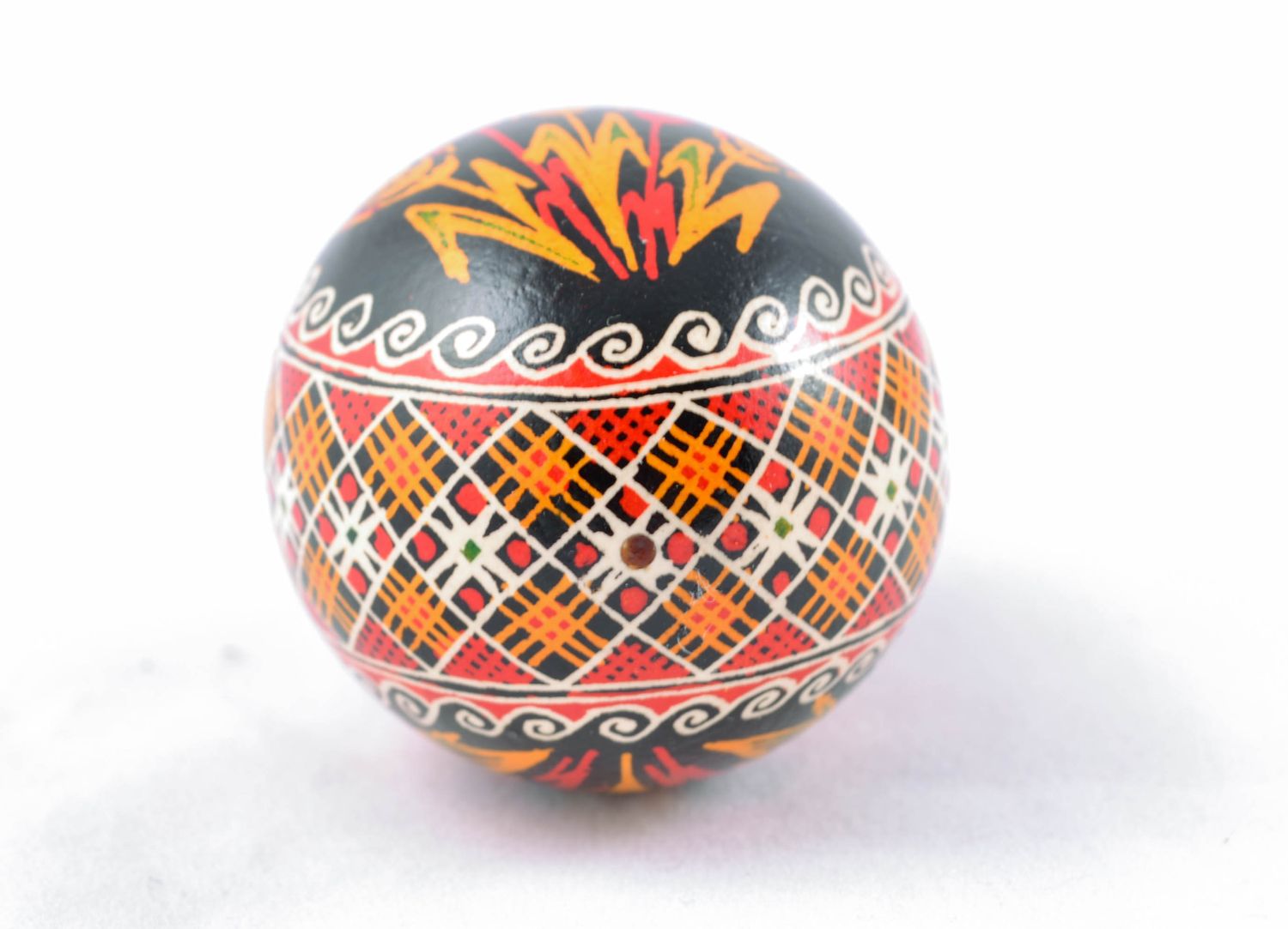 Handmade painted chicken egg with the image of wheat ears photo 3
