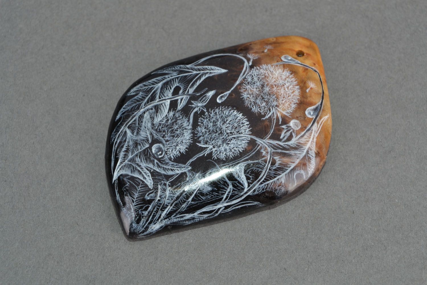 Pendant made of natural agate Sleeping Dandelions photo 3
