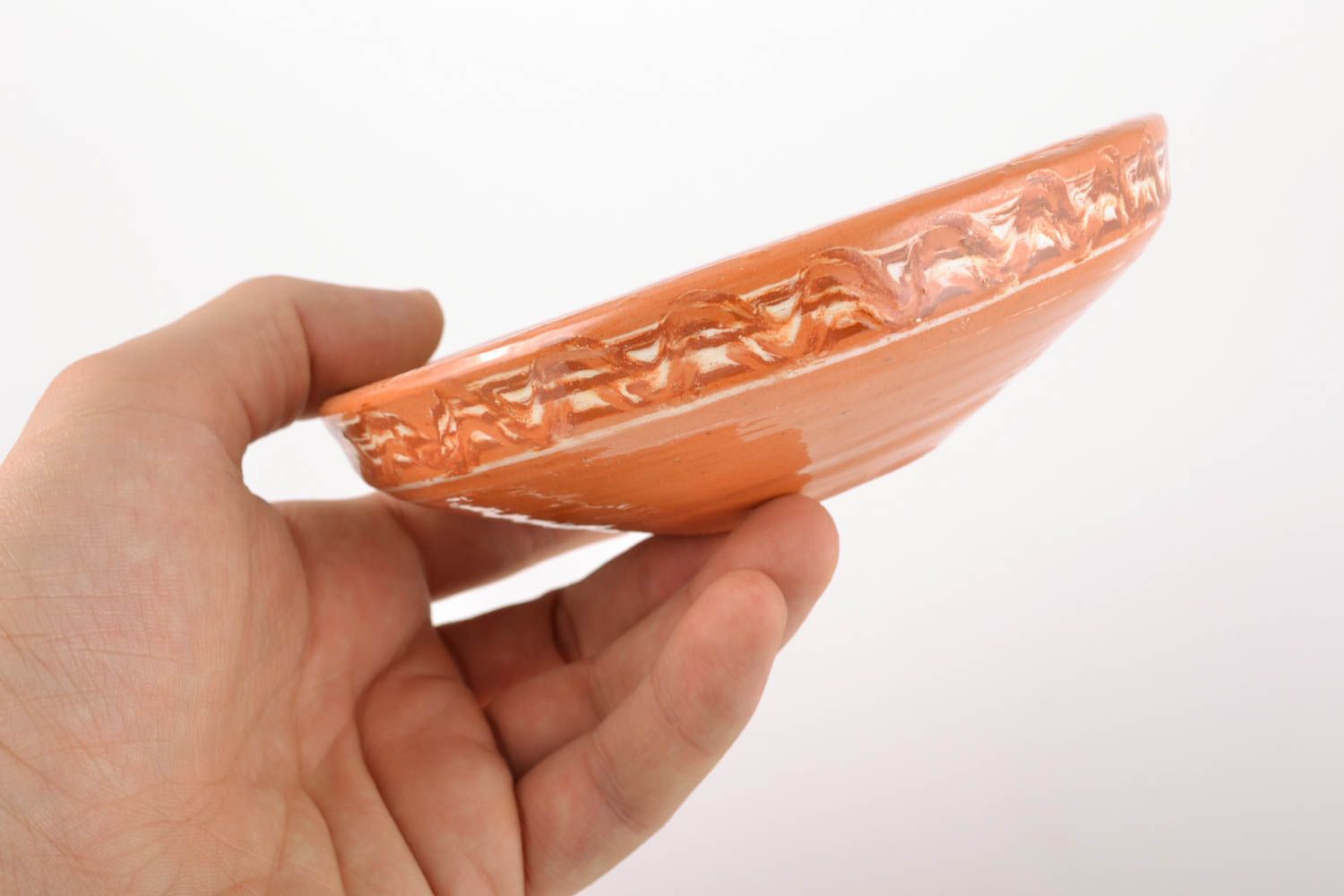 Ceramic bowl painted with glaze photo 4