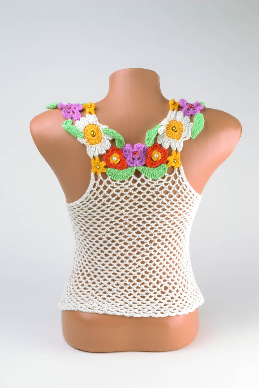 Floral crochet vest top photo 3