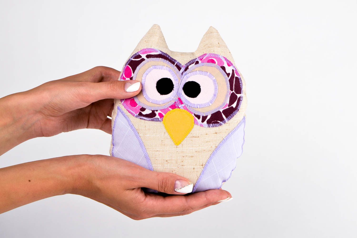 Handmade bright colorful toy unusual cute textile toy stylish owl toy photo 2
