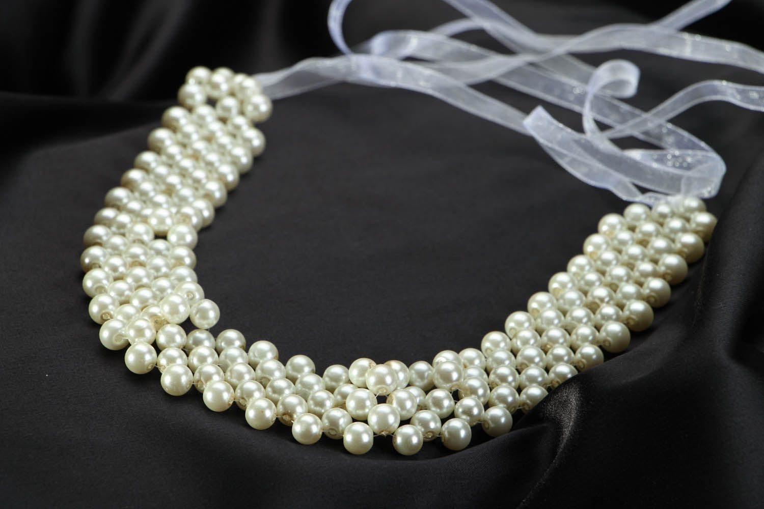 Collier de perles artificielles fait main photo 2
