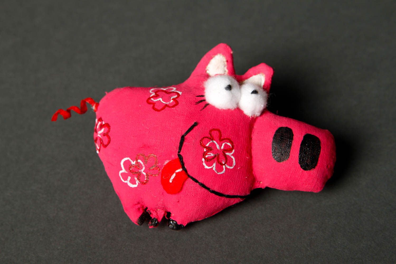 Handmade Brosche Tier Accessoire für Frauen Designer Schmuck blumiges Schwein foto 3