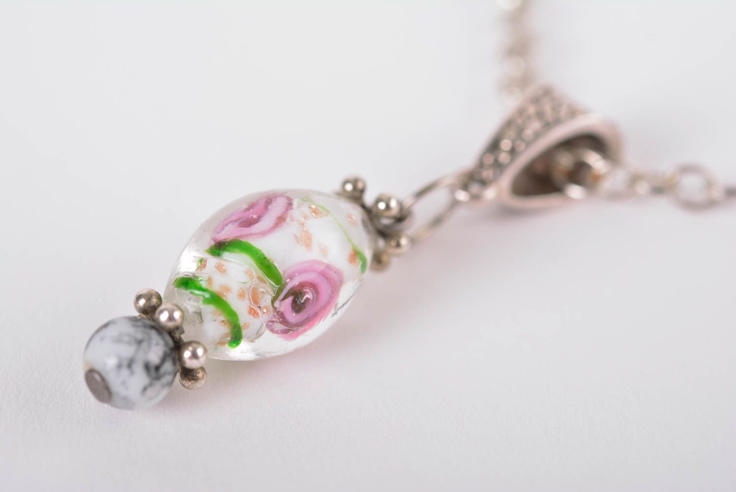 Handmade pendant glass pendant unusual jewelry designer accessory gift ideas photo 3