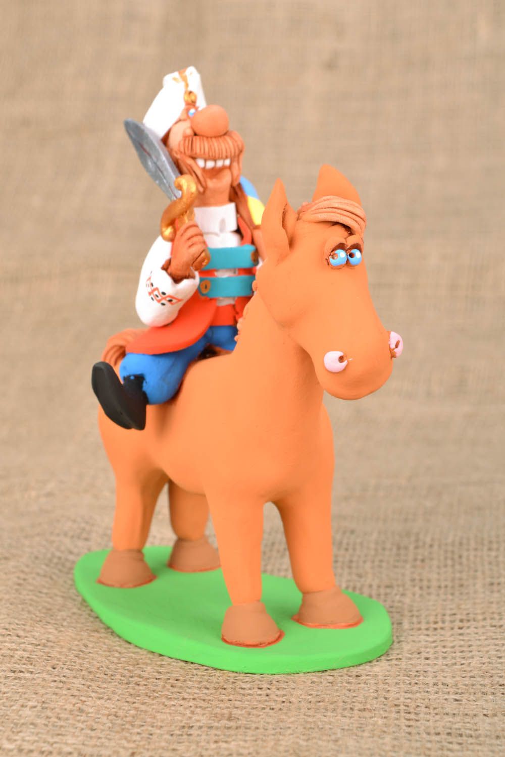 Ceramic figurine Getman Riding a Horse photo 1