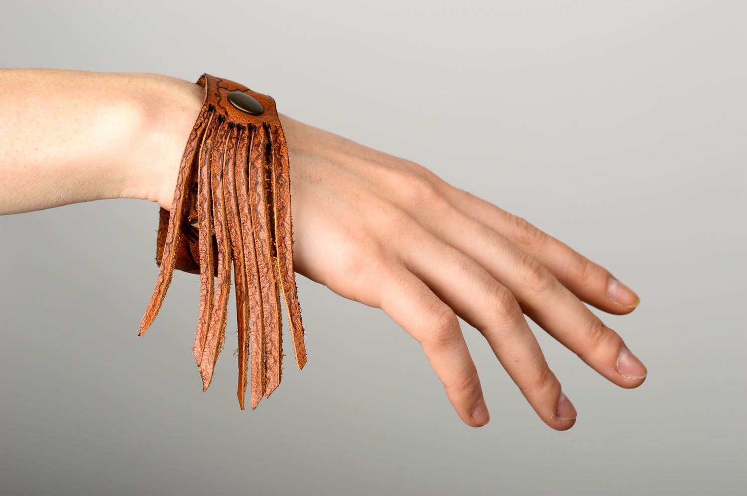 Stylish handmade leather bracelet accessories for girls wrist bracelet designs photo 1