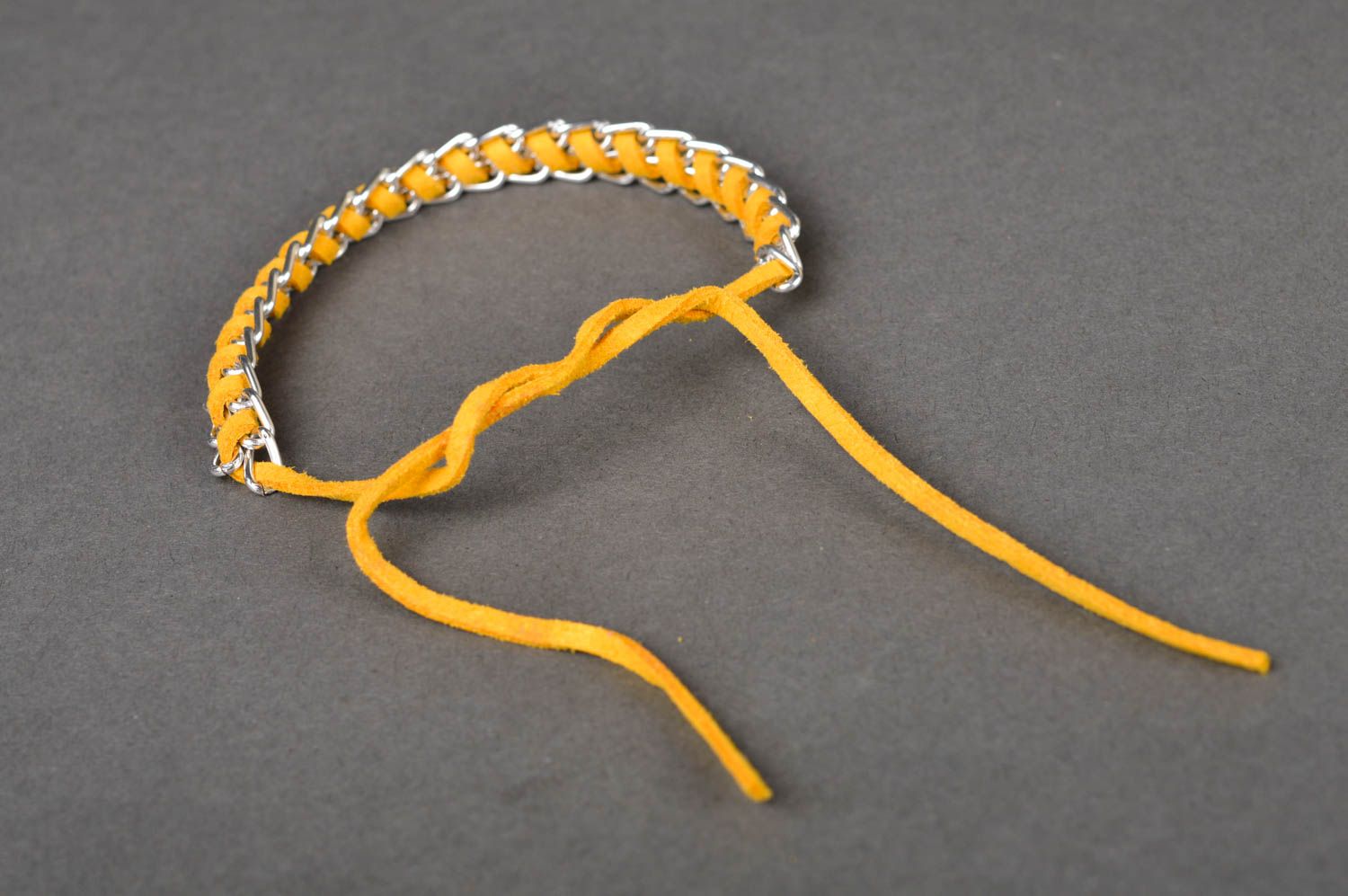 Модный браслет ручной работы браслет из замши браслет из металла желтый фото 5