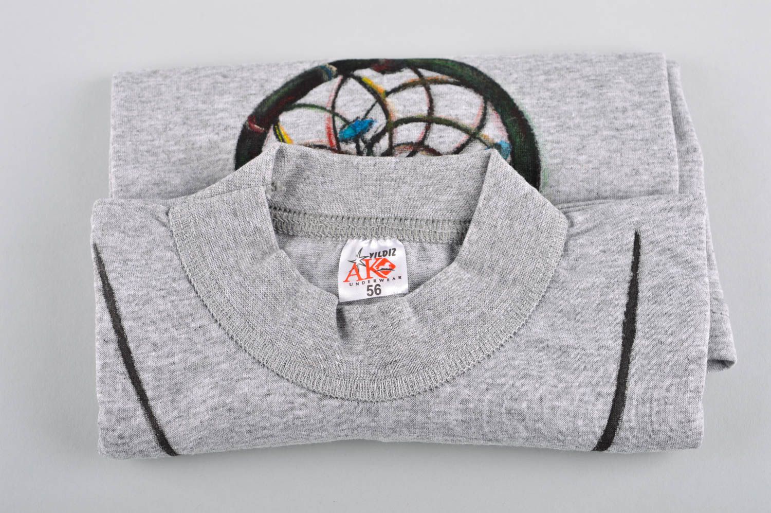 Camiseta de moda gris de algodón hecha a mano regalo personalizado ropa femenina foto 5