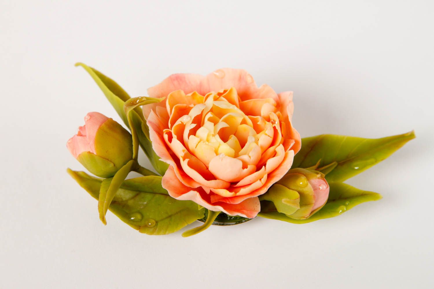 Handmade Blumen Brosche Designer Schmuck stilvolles Accessoire Geschenk für Frau foto 2