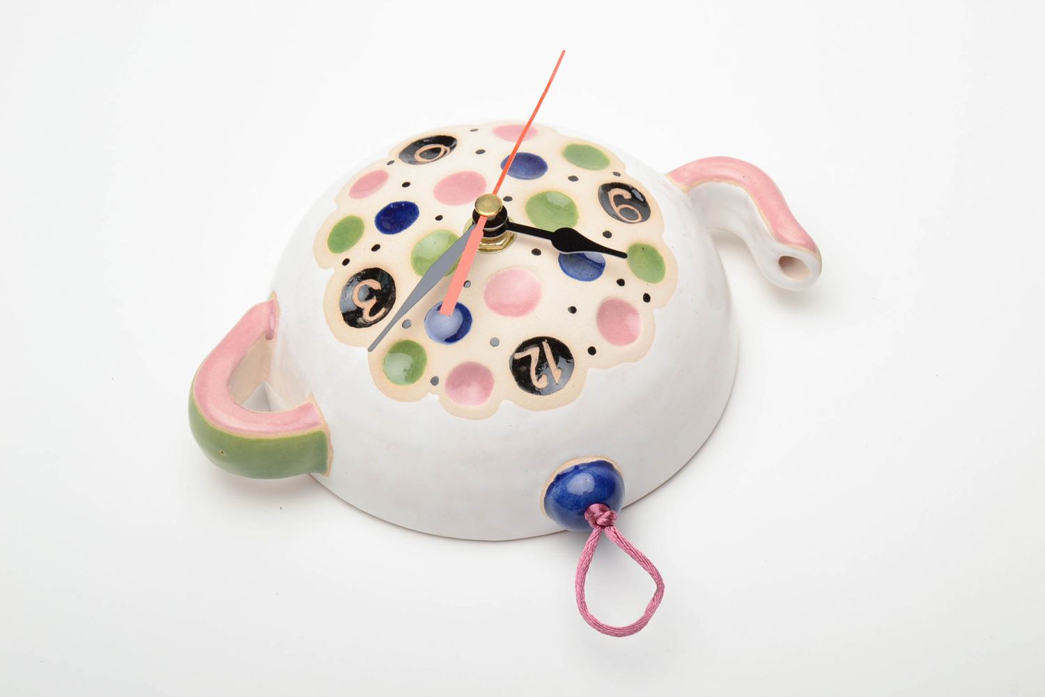Ceramic clock in the shape of teapot photo 3
