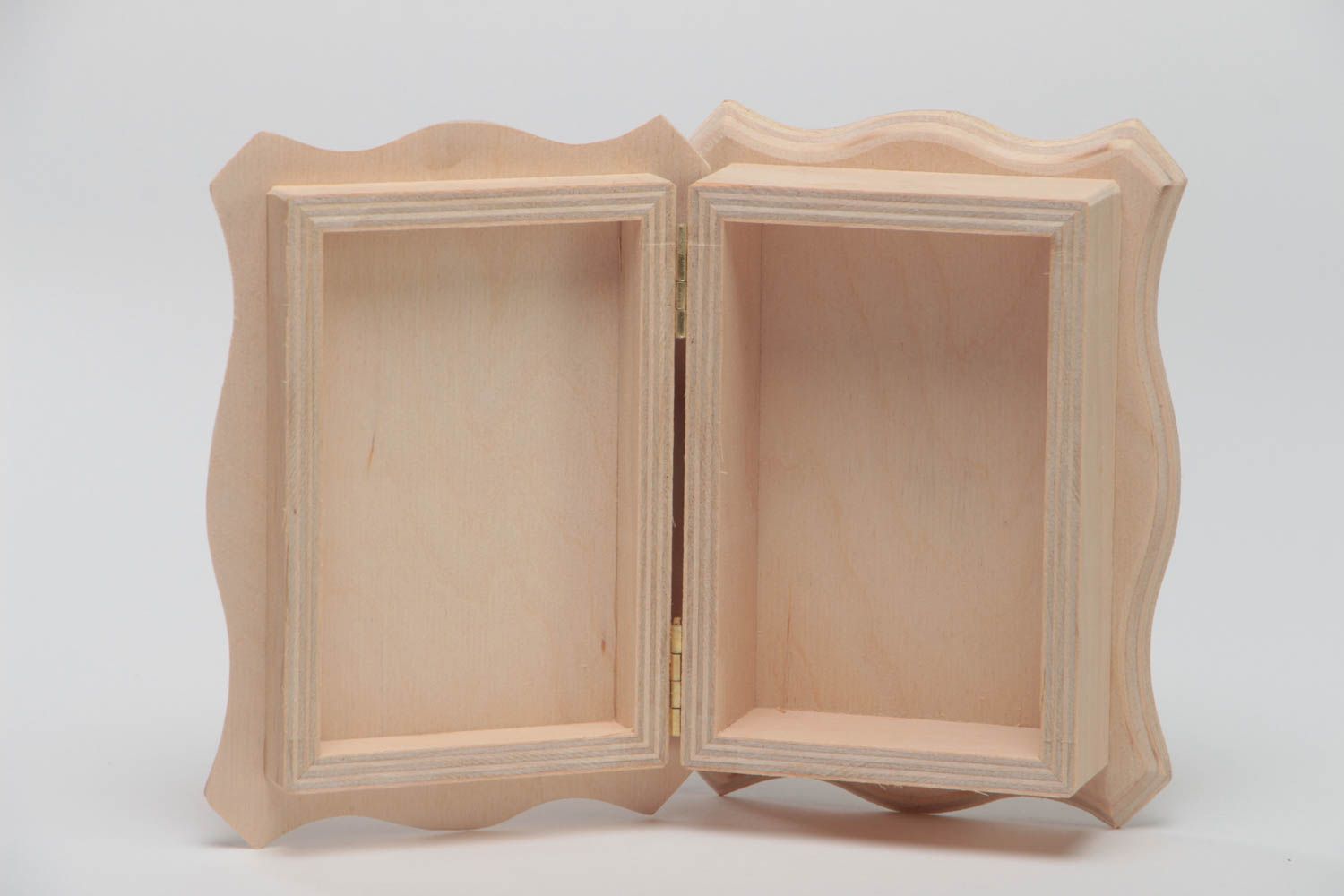 Beautiful handmade designer plywood blank jewelry box for painting photo 4