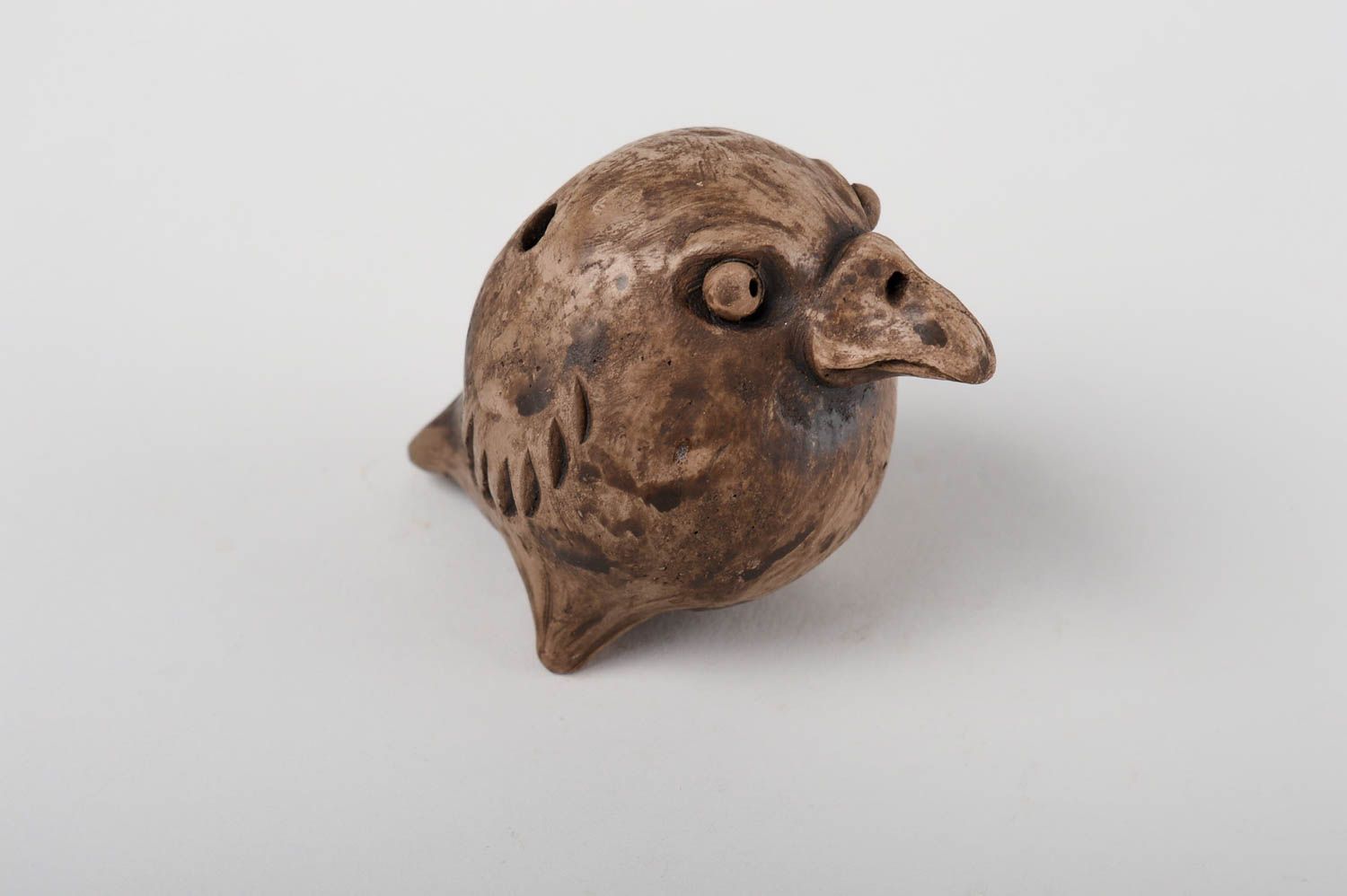 Керамическая свистулька ручной работы глиняная игрушка птица свистулька из глины фото 4