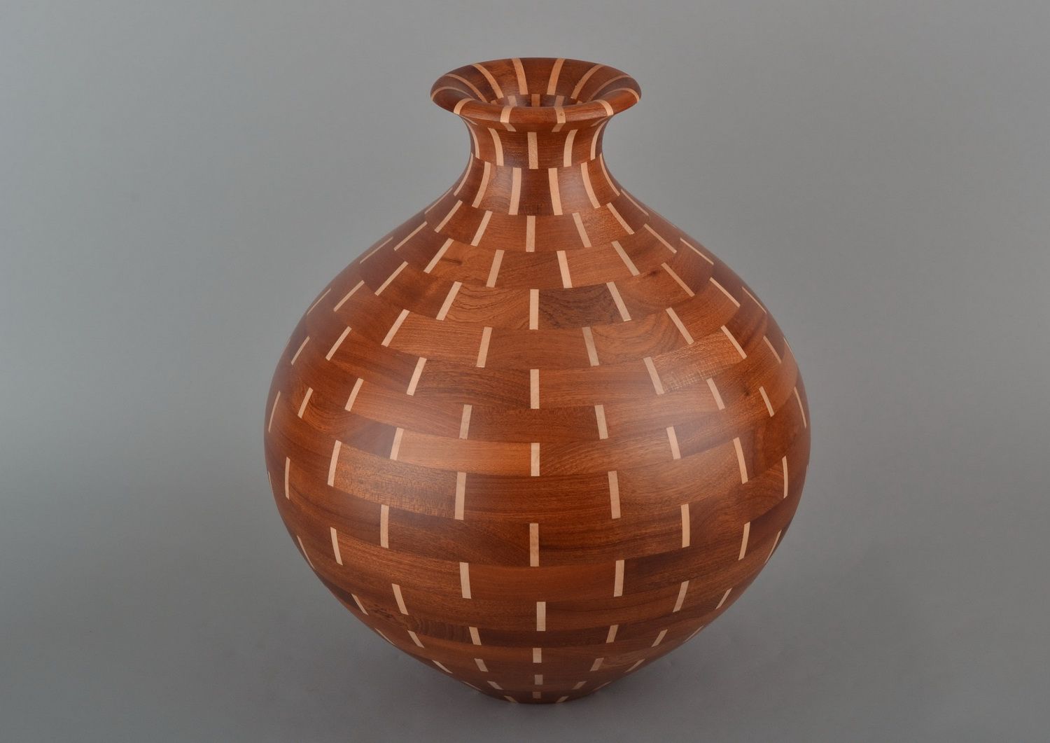 18 inches wooden ball shape handmade decorative vase 1 lb photo 3