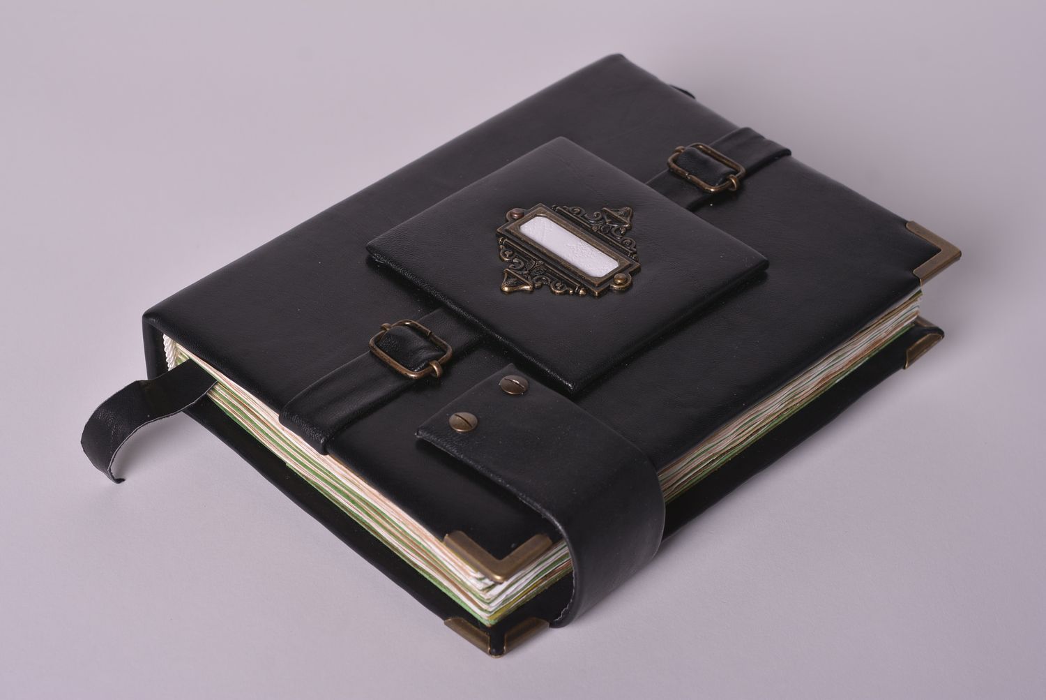 Handmade designer notebook unusual notebook for men stylish black notebook photo 1