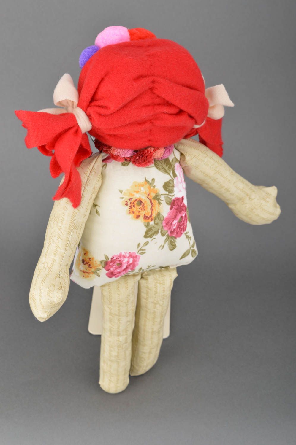 Handmade textile doll designer soft toy unusual beautiful home decor toy photo 3