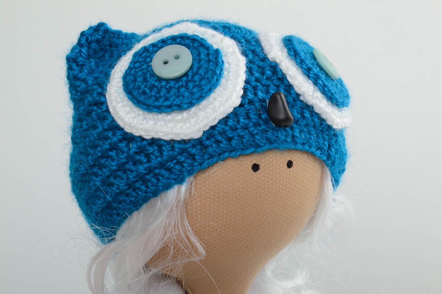 Künstlerische Interieur Puppe handmade aus Textil Mädchen in Mütze für kleine Prinzessin foto 4