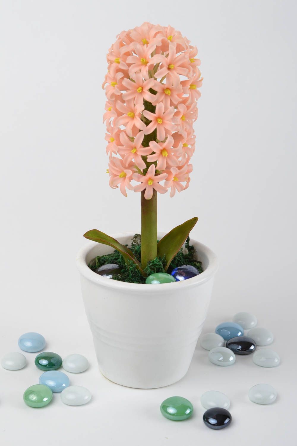 Handmade cold porcelain hyacinth flower designer present interior decoration photo 4