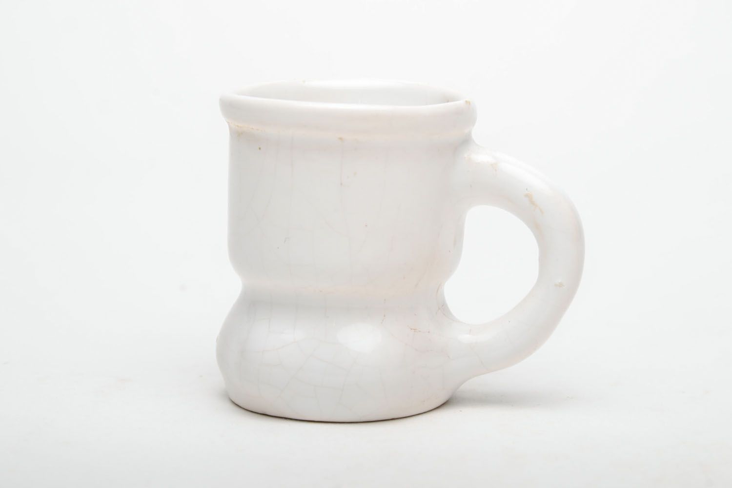 4 oz white ceramic coffee cup with handle and no pattern photo 2