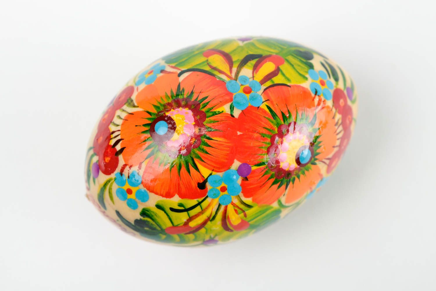 Bright handmade Easter egg painted wooden egg home design decorative use only photo 3