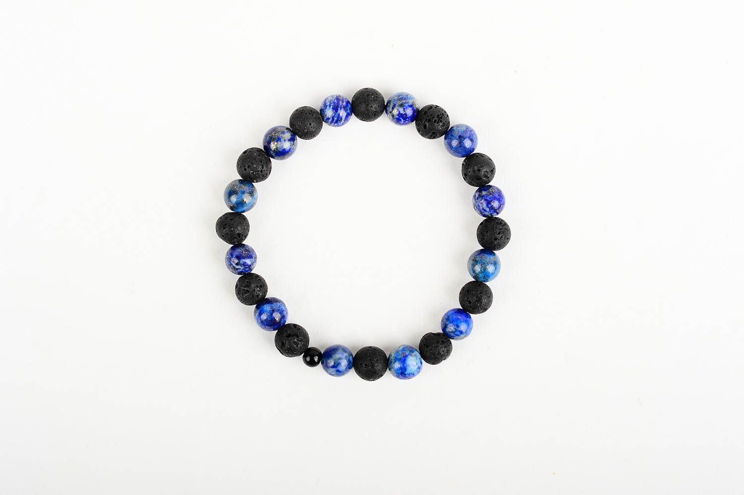 Bracelet pierres naturelles Bijou fait main bleu Accessoire pour femme photo 1