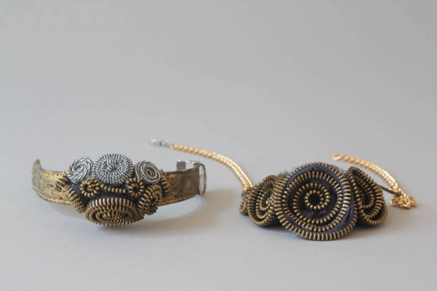 Conjunto de jóias artesanais de argila de polímero Espiral foto 2