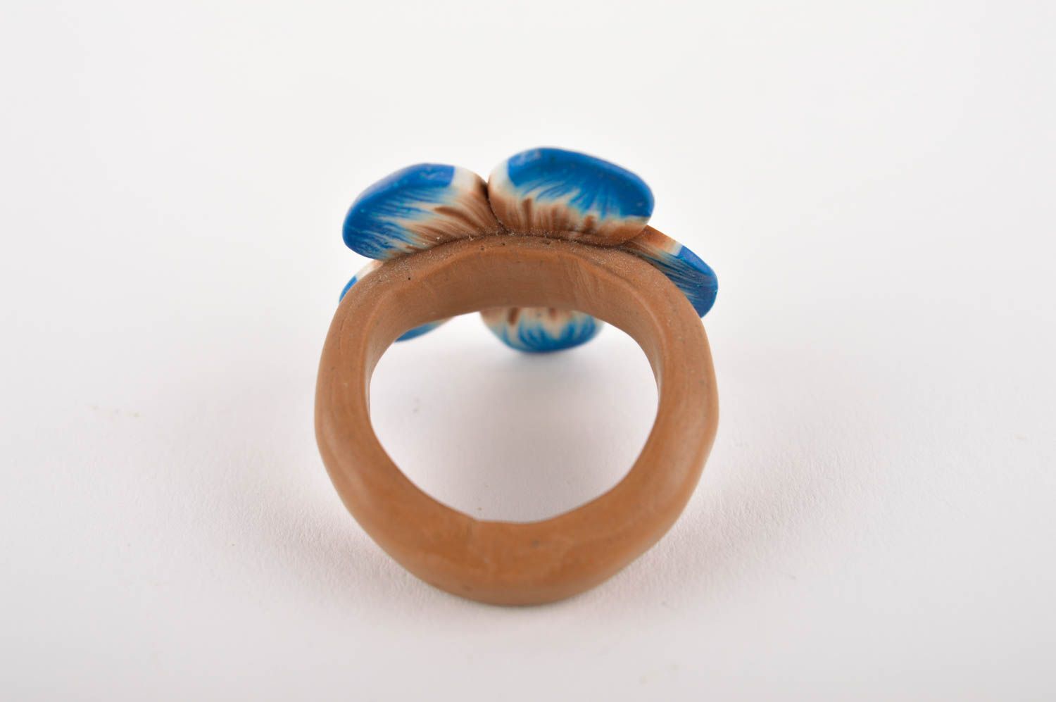 Кольцо ручной работы украшение из полимерной глины украшение кольцо модное фото 4