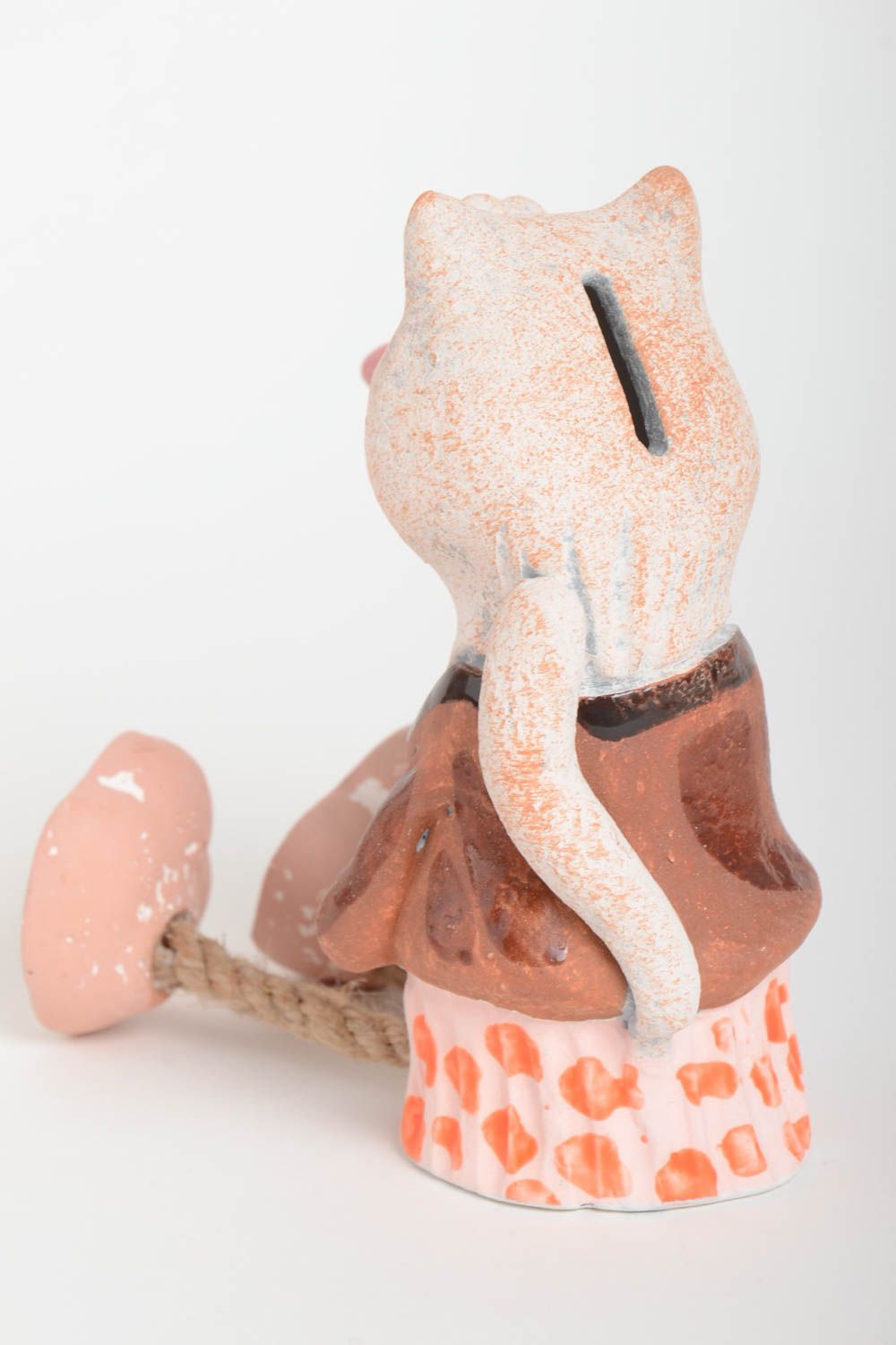Handmade Keramik Spardose für Haus Deko Geschenk für Kinder bunt Fuchs schön foto 4