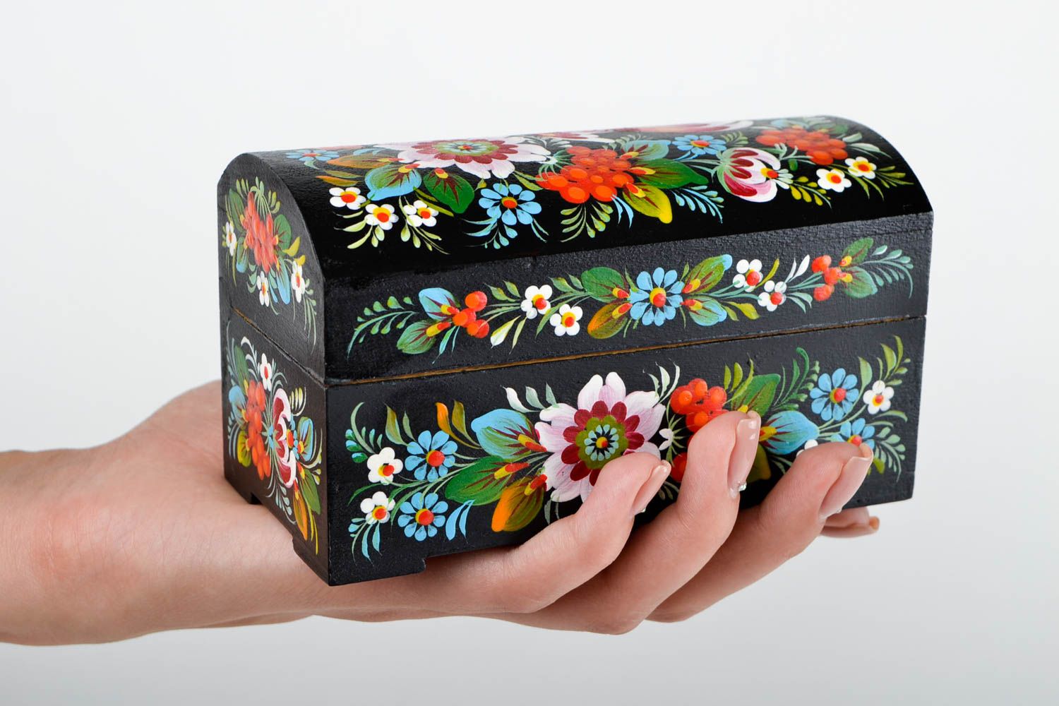 Box for jewelry handmade box jewerly box Petrykivka painting decorative use only photo 2