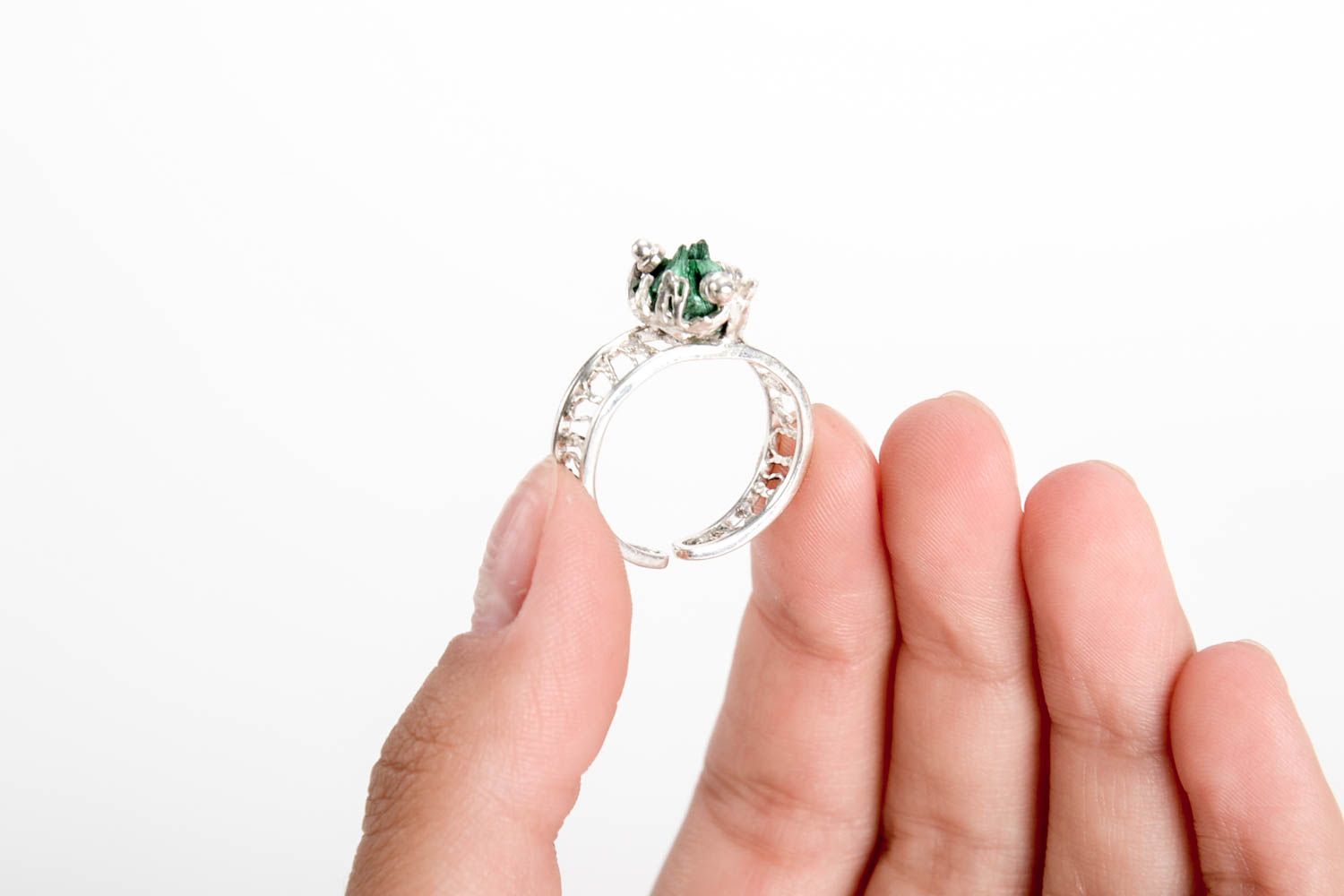 Серебряный перстень ручной работы модное женское кольцо ювелирная бижутерия фото 3