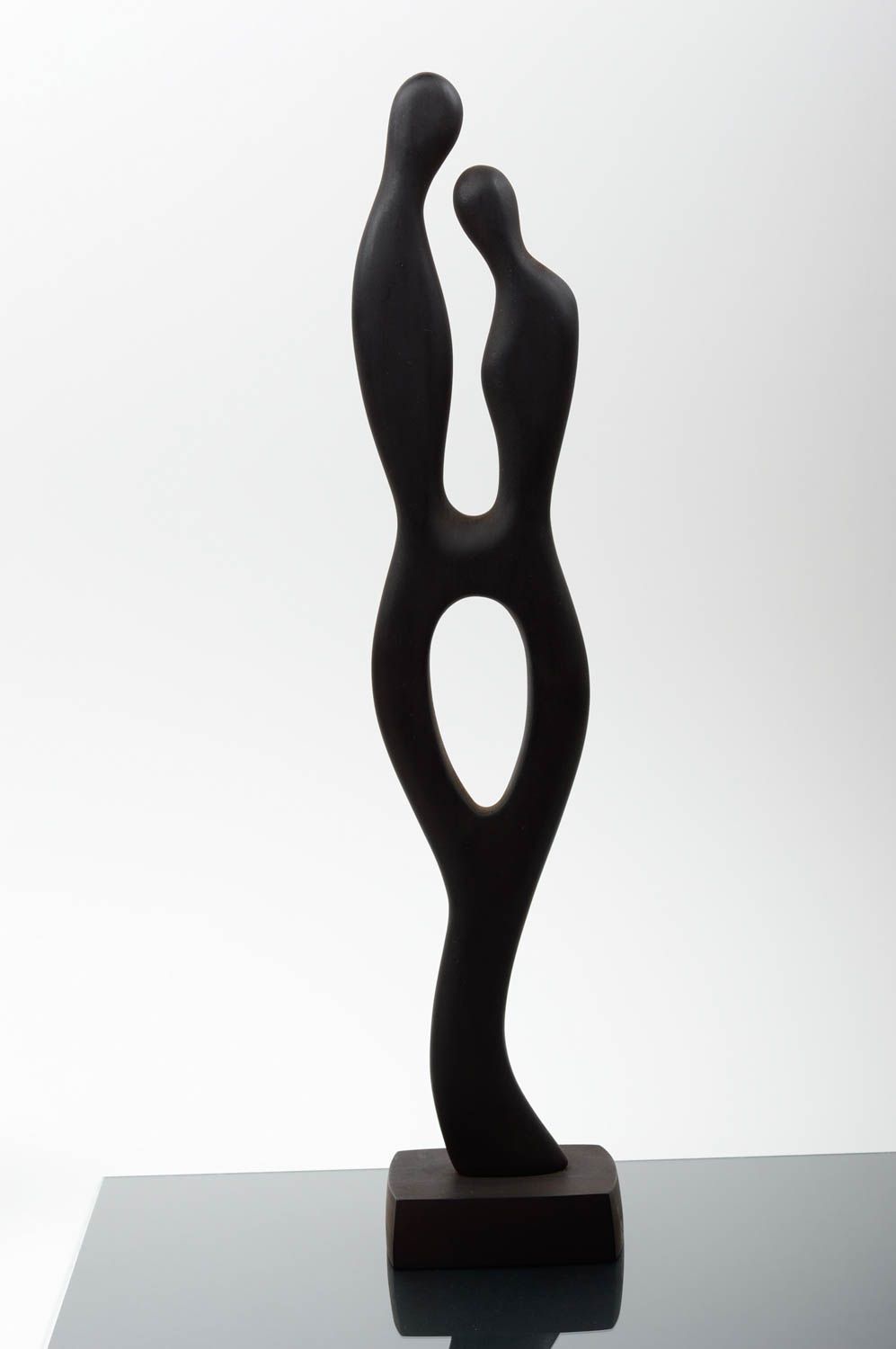 Figurine décorative Statuette en bois noir Amoureux Déco intérieure design photo 1
