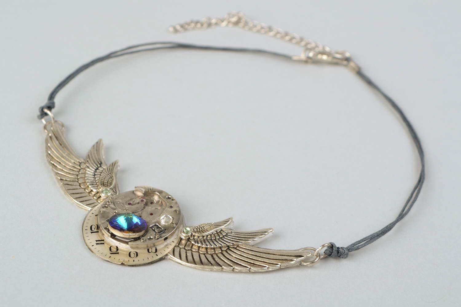 Steampunk necklace Wings photo 5