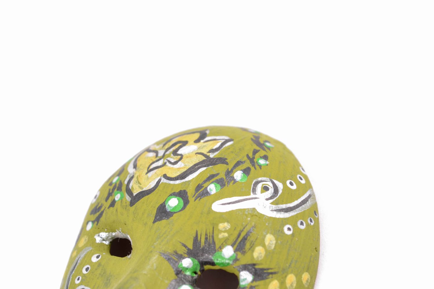 Интерьерная маска подвеска карнавальная зеленая фото 3