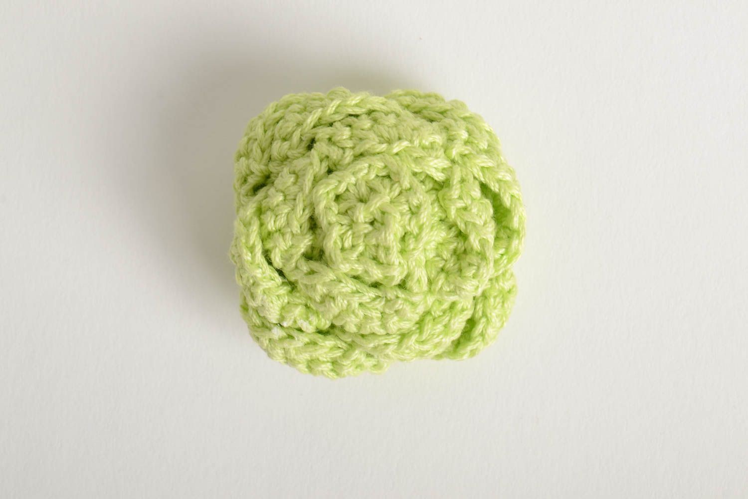 Petite peluche Jouet tricot en coton au crochet Chou vert Cadeau enfant photo 4