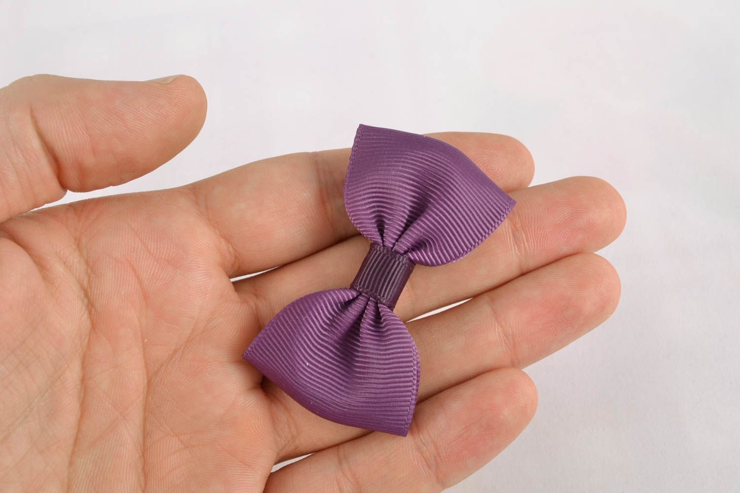 Violet hair clip with rep ribbon bow photo 2