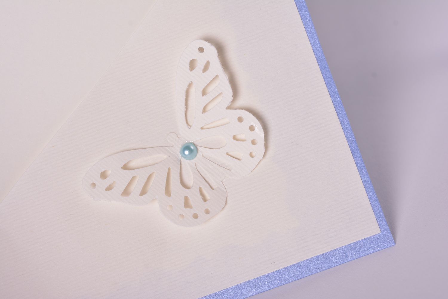 Carte de voeux bleue avec papillons faite main design à rubans Petit cadeau photo 5
