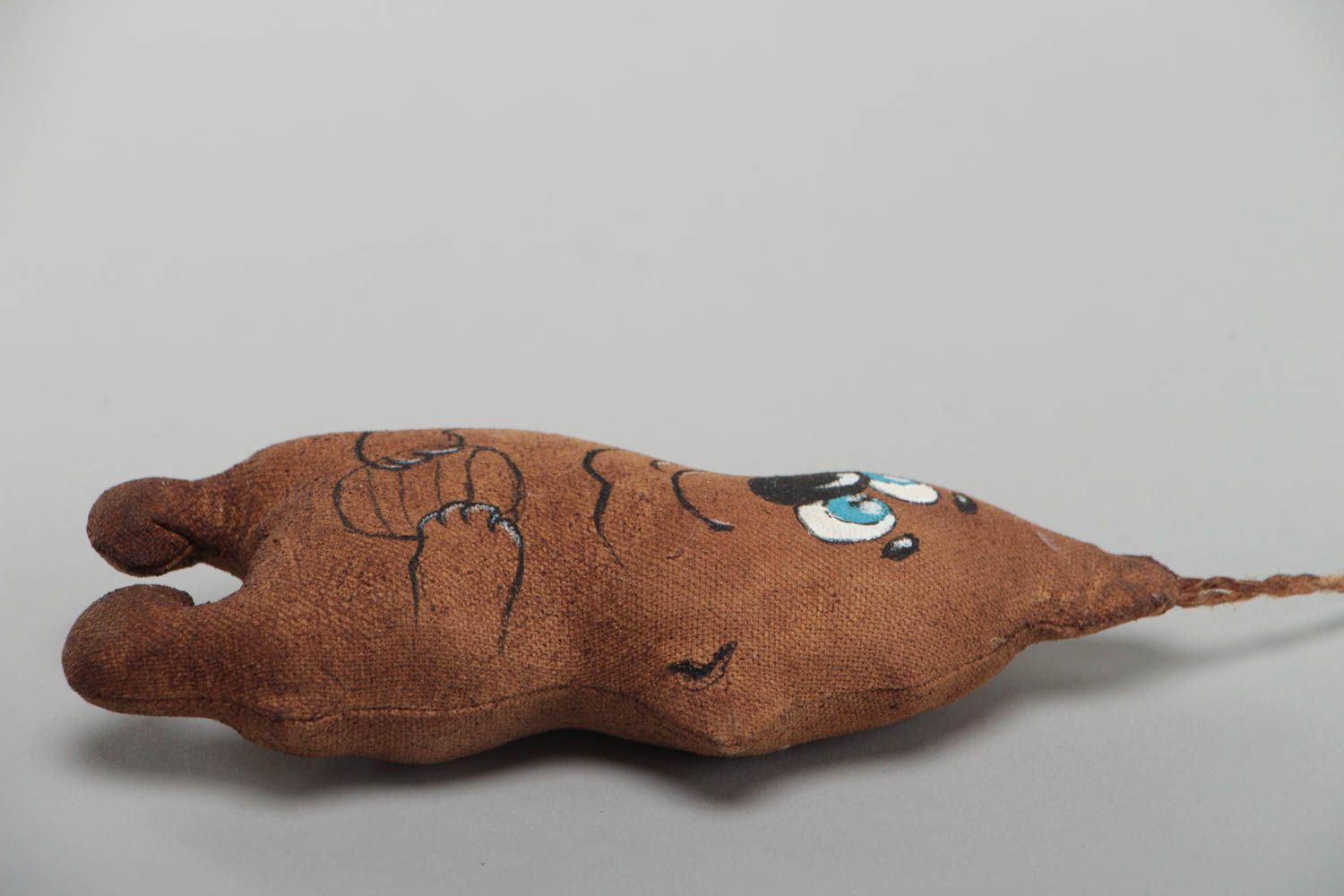 Ароматизированная интерьерная подвеска из льняной ткани в виде мишки хэнд мэйд фото 3