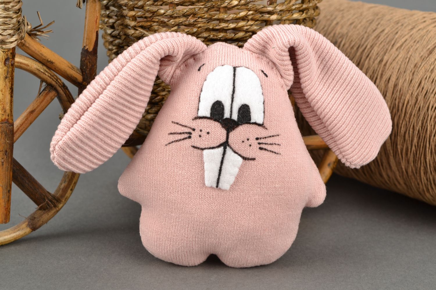 Handmade fabric soft toy hare photo 1