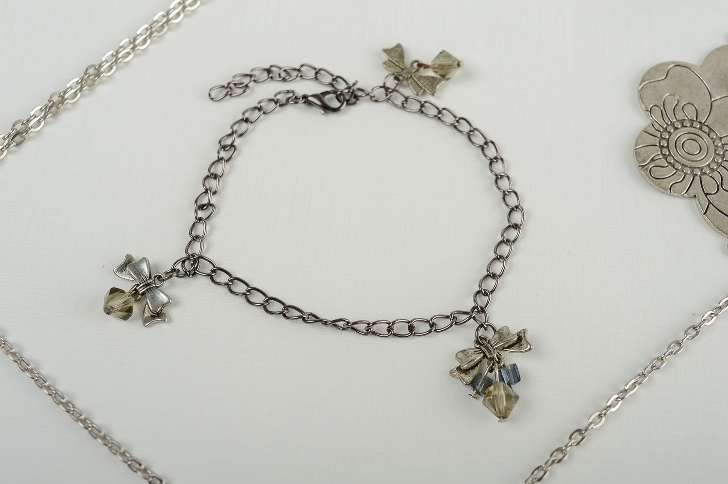 Unusual handmade metal bracelet chain bracelet with charms fashion trends photo 2