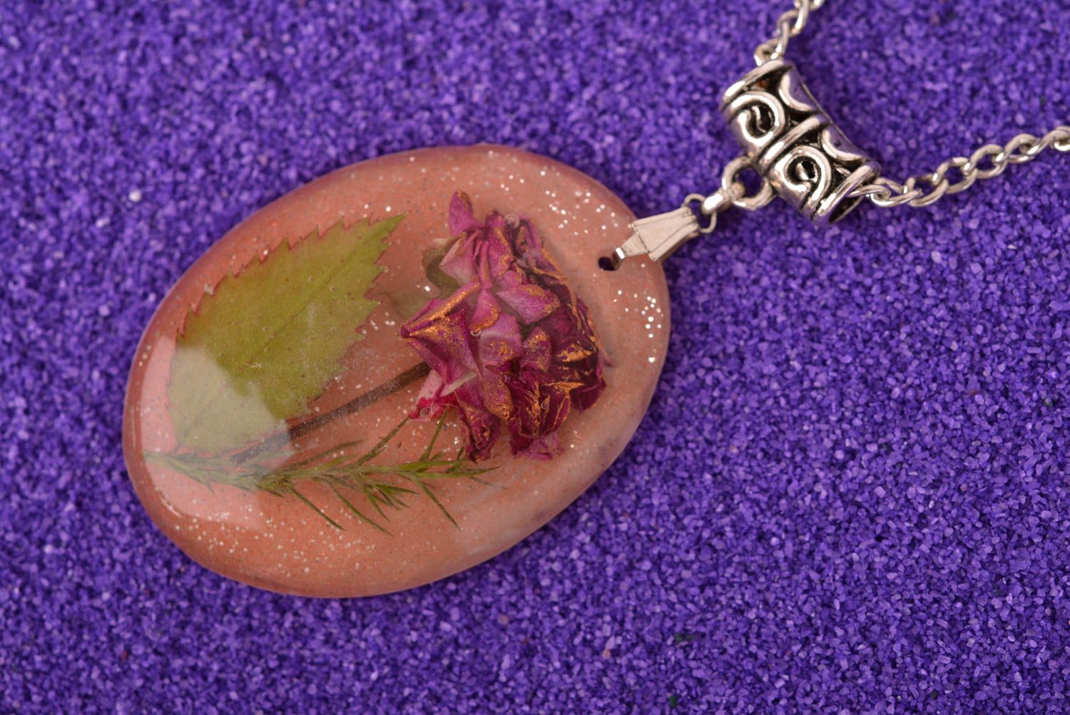 Handmade pendant unusual pendant for women epoxy resin jewelry gift ideas photo 1