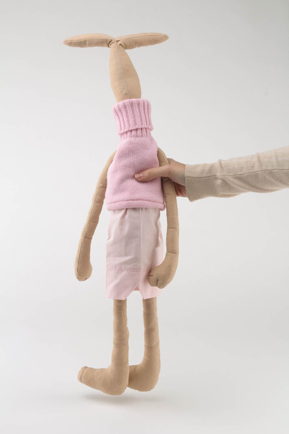 Мягкая игрушка Зайчиха в розовом фото 5