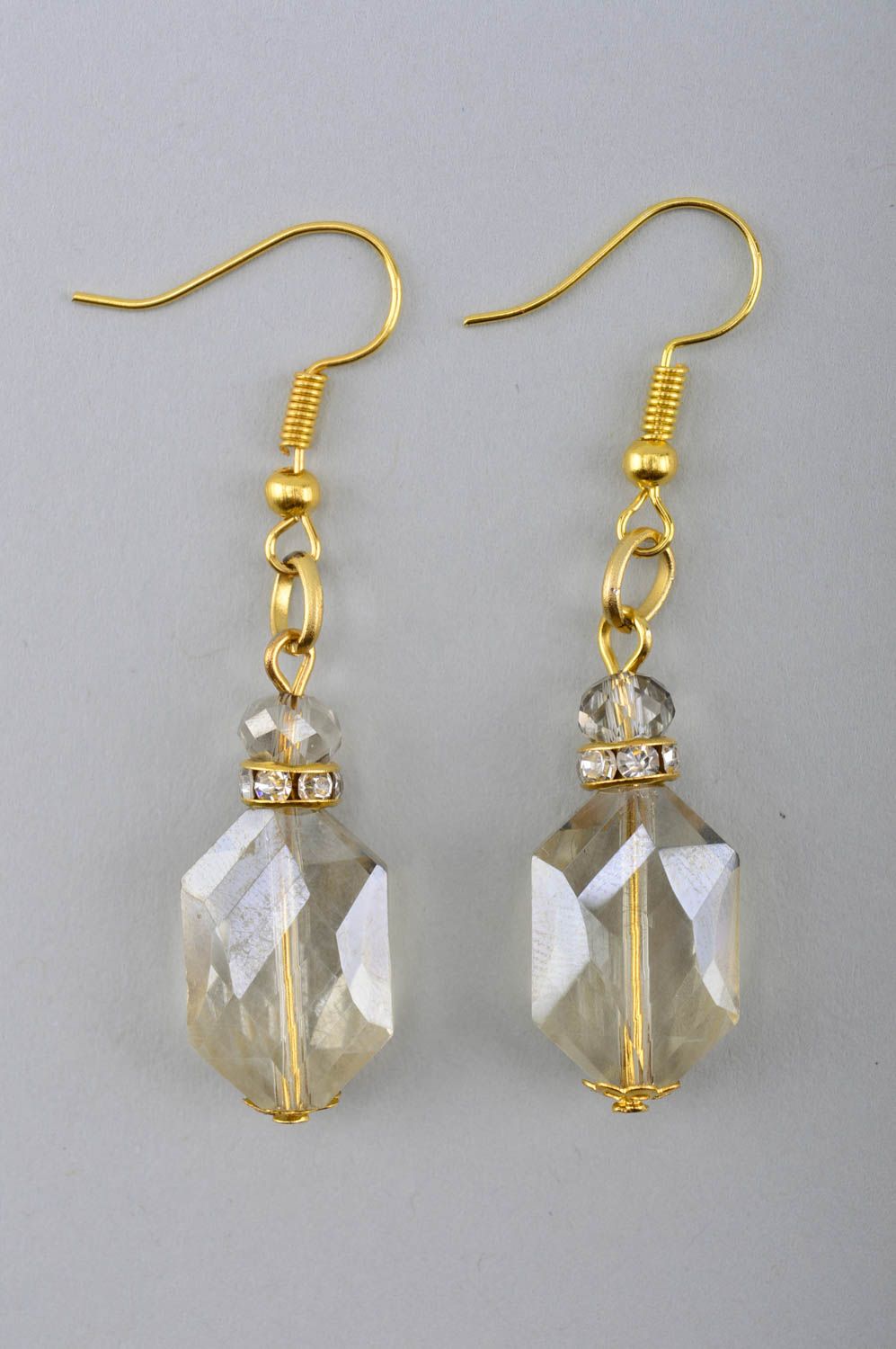 Unusual handmade beaded earrings crystal earrings fashion accessories for girls photo 2