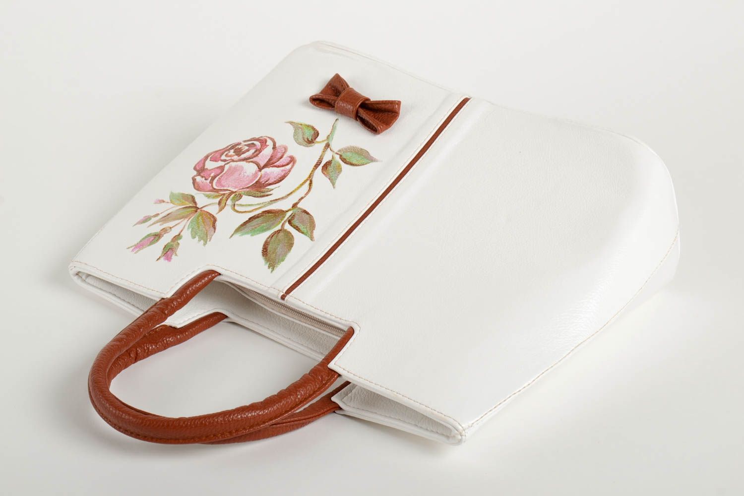White bag leatherette handbag summer purse designer stylish purse fashion gift photo 4