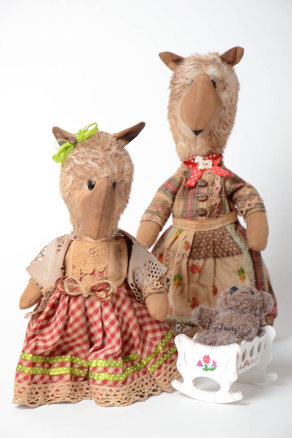 Set of 3 handmade designer flavored fabric soft toys Bears photo 4