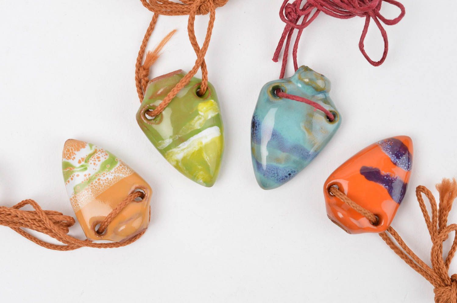 Handmade pendant designer aroma pendant set of 4 items unusual accessory photo 3