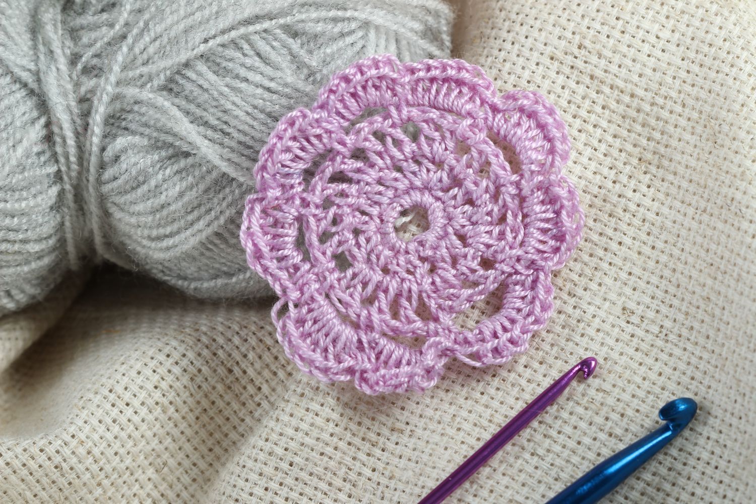 Fleur tricot fait main Fourniture bijoux Loisirs créatifs coton crochet photo 1