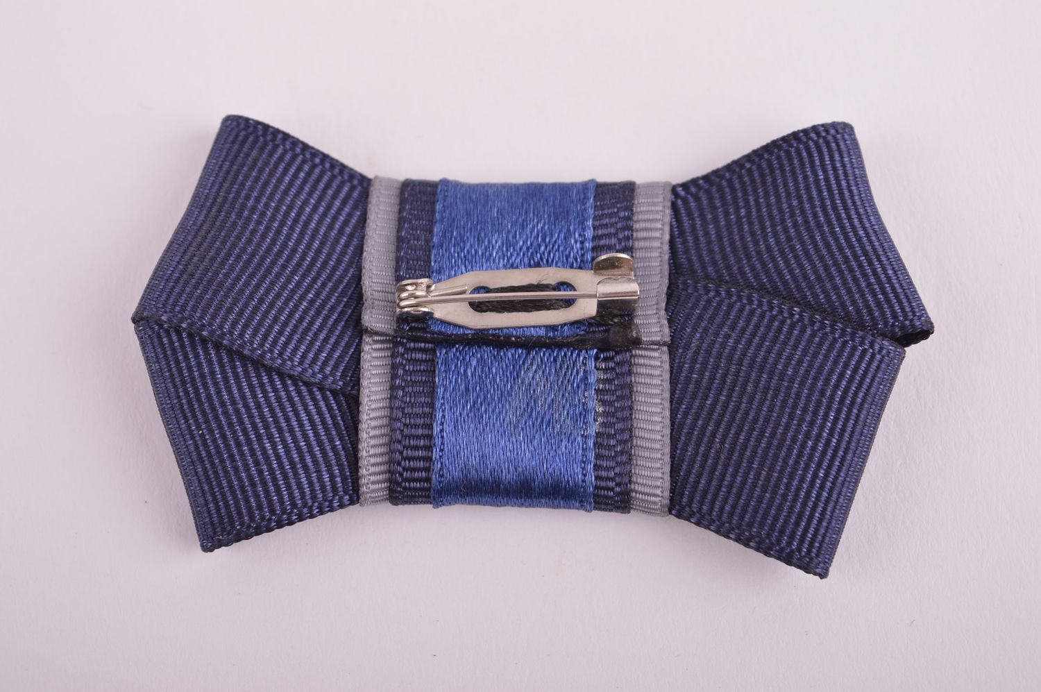 Broche textile faite main Accessoire femme bleu reps Cadeau pour femme photo 3