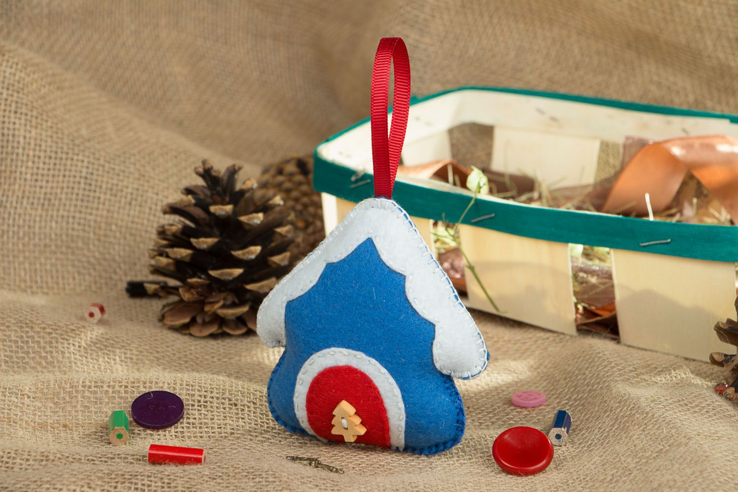 Handmade Christmas toy Blue House photo 4